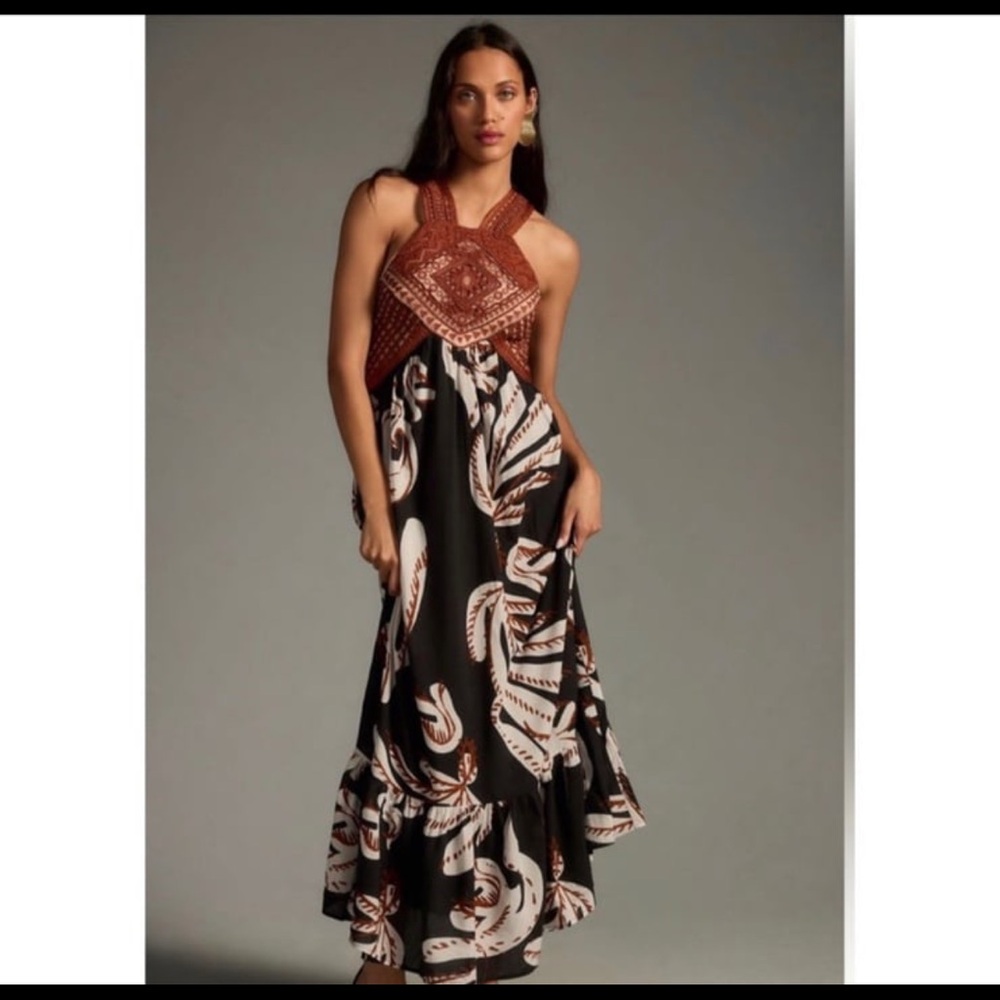 Anthropologie Deco Printed
Halter Dress 8P Bohemian Halter Maxi Dress